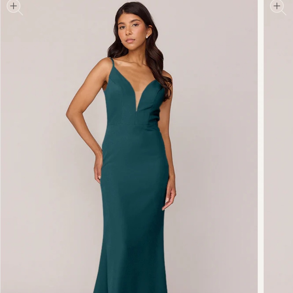 Revelry Camilla Crepe Bridesmaid Dress in Emerald - Sheath Maxi with Slit